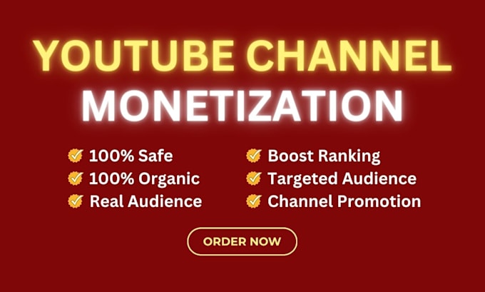 Gig Preview - Do complete organic youtube channel monetization promotion