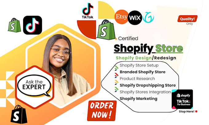 Gig Preview - Build shopify website, create shopify dropshipping store, shopify store design