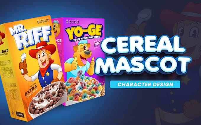 Gig Preview - Custom mascot design for cereal packaging design