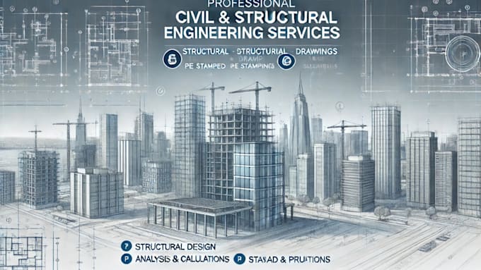 Gig Preview - Civil engineer, structural design, civil and structural engineering, pe stamp