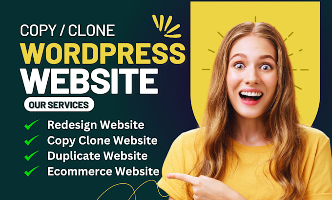 Gig Preview - Redesign copy clone website or duplicate  wordpress website