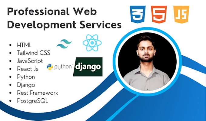 Gig Preview - Be your full stack web developer with react js and django