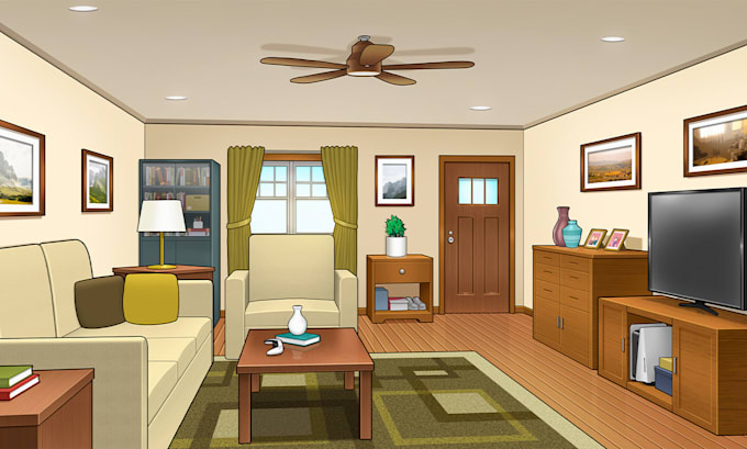 Gig Preview - Make stylized background art for game or visual novel