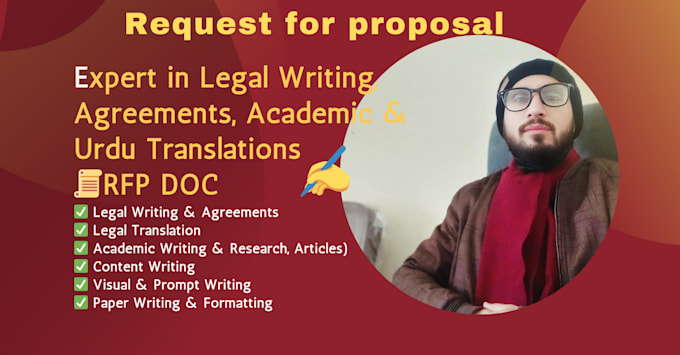 Gig Preview - Expert in legal writing, agreements, proposal rfp concepts