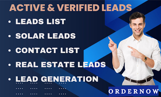 Gig Preview - Provide contact list, lead genertion, solar leads, lead list, real estate leads,