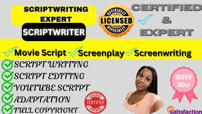 Gig Preview - Do movie scriptwriting, feature film, tv shows, script formatting and editing