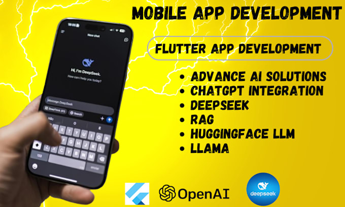 Gig Preview - Build ai flutter app with openai, llm integration using langchain rag deepseek