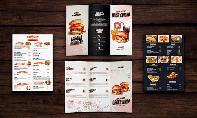 Gig Preview - Design beautiful and creative food menu and restaurant flyer