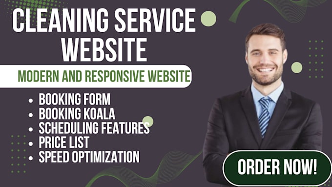 Gig Preview - Create cleaning service website, booking website, koala website booking, website