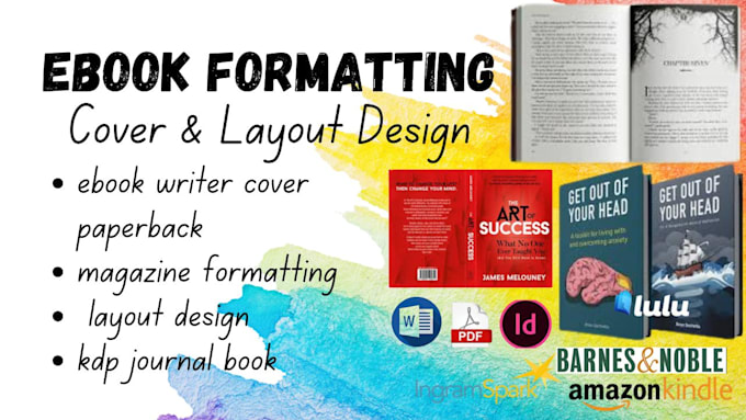 Gig Preview - Ebook writer cover paperback kdp book editing formatting formatter layout design