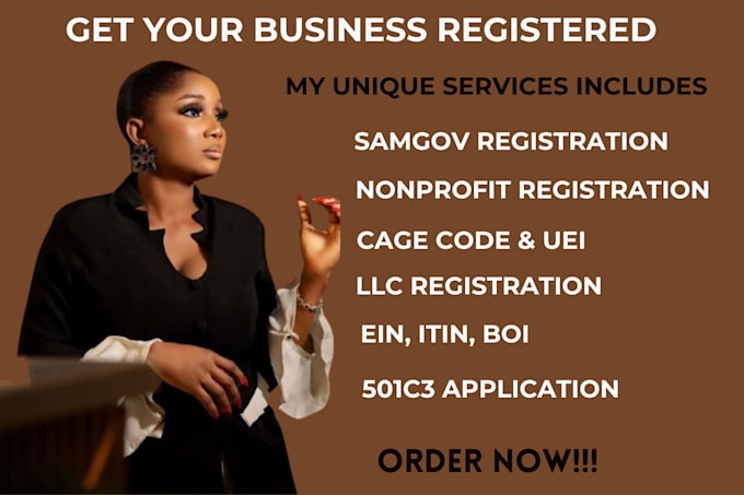 Gig Preview - Do cage code, uei samgov, non profit business registration, 501c3 mbe, llc, ein