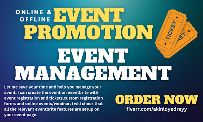 Gig Preview - Assist you in promoting and marketing your event, eventbrite promotion