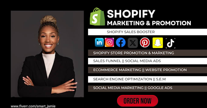 Gig Preview - Boost shopify sales, complete shopify marketing, shopify store promotion