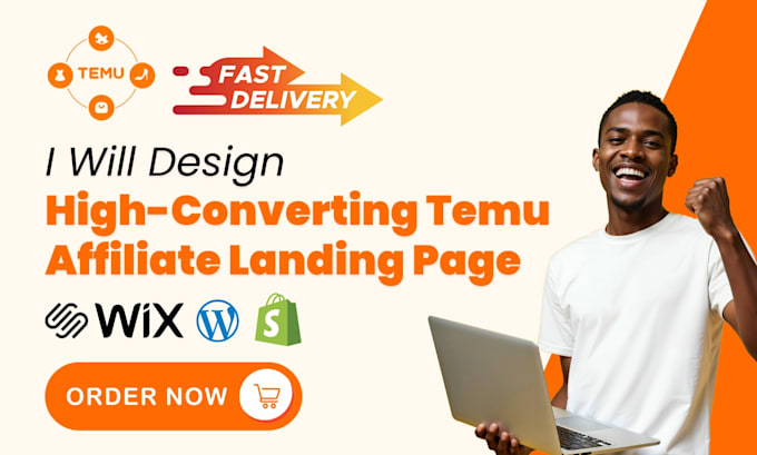 Gig Preview - Create a high converting temu affiliate landing page temu affiliate website