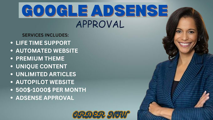 Gig Preview - Get google adsense approval and fix all adsense problems