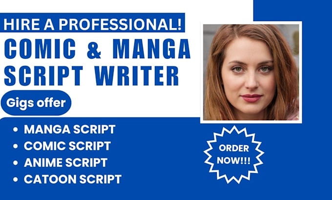 Gig Preview - Be your comic, manga, or anime script writer