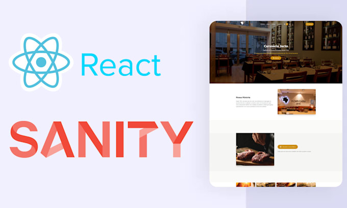 Gig Preview - Build your react website with sanity landing page multipages and more