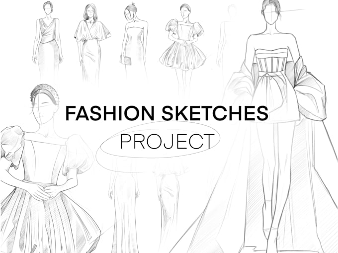 Gig Preview - Draw digital pencil fashion sketch