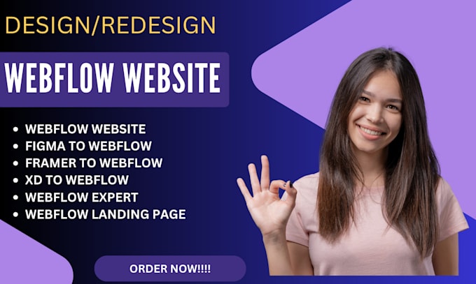 Gig Preview - Webflow website redesign, figma to webflow, webflow expert, webflow landing page