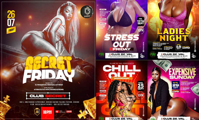 Gig Preview - Design a party, event, club, motion, graphics, club, sport, comedy flyer design