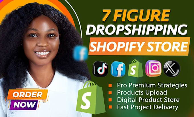 Gig Preview - Build shopify dropshipping store, ecommerce website, shopify website design