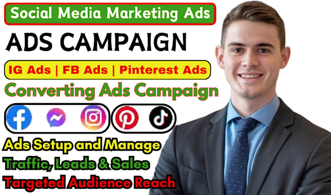 Gig Preview - Setup instagram ads, facebook ads campaign, pinterest ads, tiktok ads setup