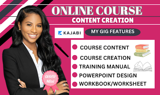 Gig Preview - Online course content training manual workbook PPT ecourse mini course creation