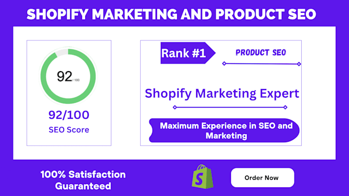 Gig Preview - Do shopify marketing product seo ranked on 1st google engine to boost sales