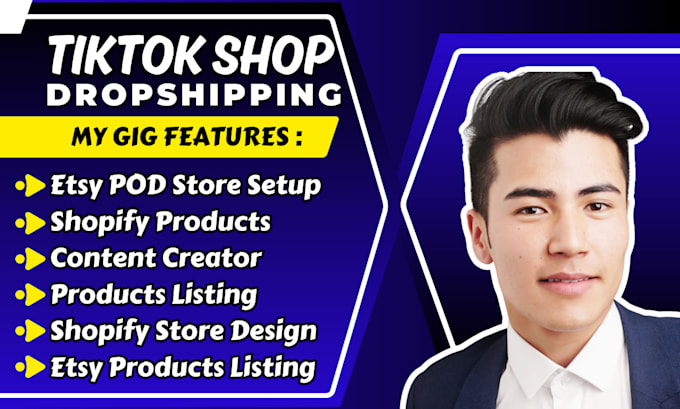 Gig Preview - Tiktok shop dropshipping etsy pod store shopify product listing content creator