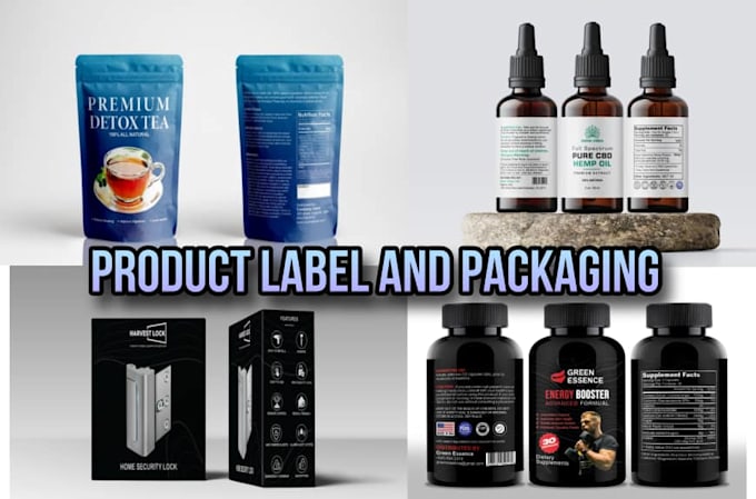 Gig Preview - Do product packaging design product cbd label design packaging box