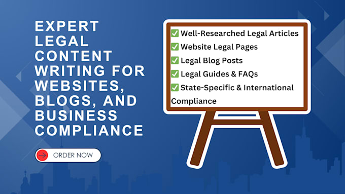 Gig Preview - Do legal content creation for websites and blogs