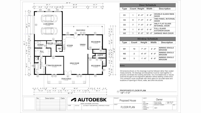 Gig Preview - Draft accurate architectural drawings, 3d modeling using revit architecture