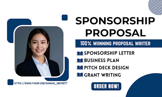 Gig Preview - Write and design sponsorship proposal, letter, business plan, pitch deck design