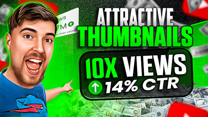 Gig Preview - Create great  clickbait youtube thumbnail design