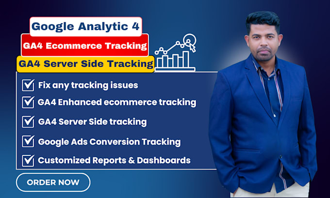 Gig Preview - Setup google analytics 4, ga4 ecommerce tracking, ga4 server side tracking