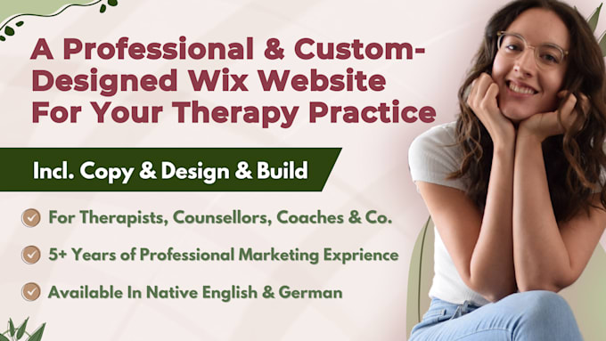 Gig Preview - Create a custom therapy or coaching website on wix