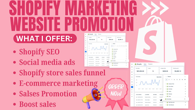 Gig Preview - Boost shopify store sales  ecommerce website promotion or shopify marketing seo