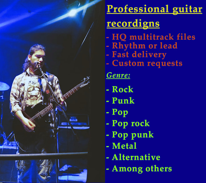 Gig Preview - Record professional guitars for your song