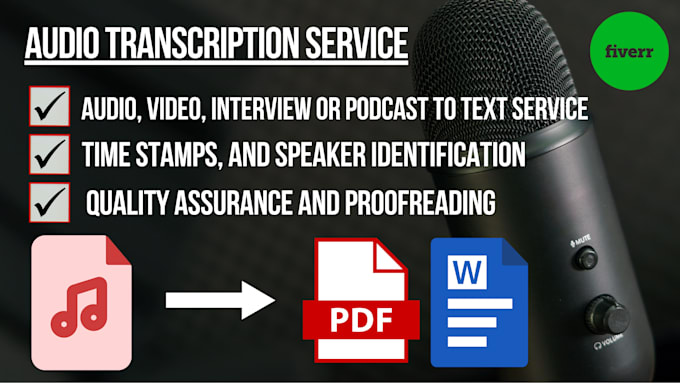 Gig Preview - Transcribe your audio, video, interviews, and podcasts into text