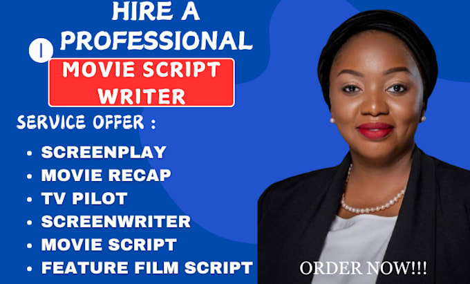 Bestseller - write your movie script, screenplay, tv pilot, feature film script, movie recap