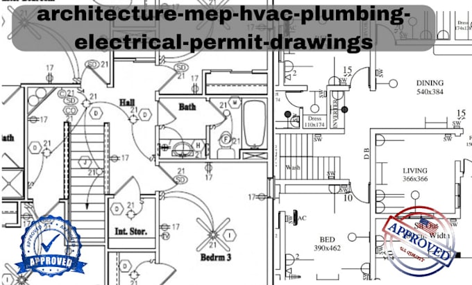 Gig Preview - Do architecture, mep, hvac, plumbing, electrical permit drawings