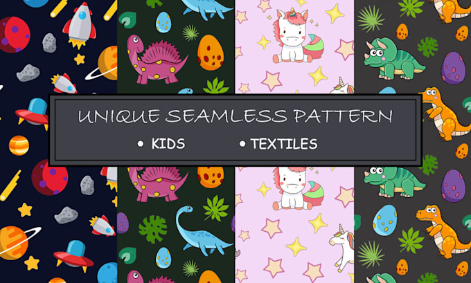 Gig Preview - Create vector seamless repeat patterns for textiles and kids