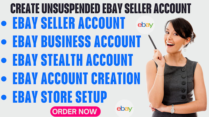 Gig Preview - Create unsuspendable ebay account ebay seller account creation