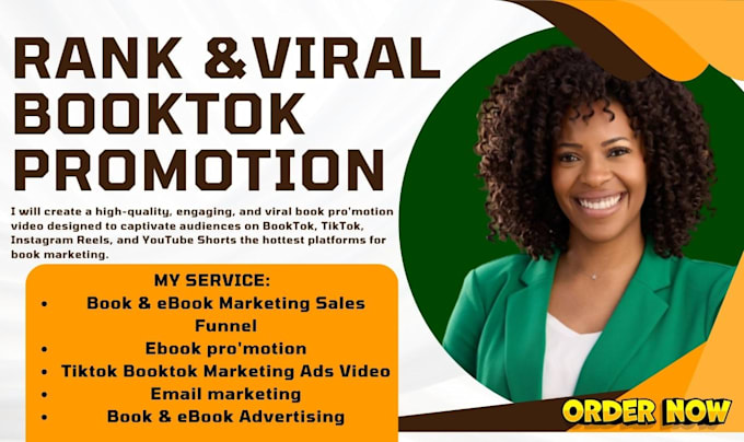 Gig Preview - Do viral book promotion video booktok tiktok video for your ebook fiction novel