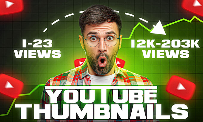 Gig Preview - Design professional eye catching youtube thumbnails fast delivery