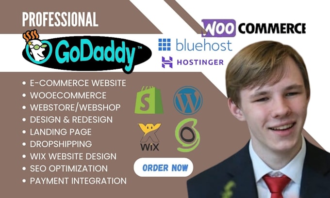 Gig Preview - Do godaddy ecommerce, online store, shopify, wix, bluehost webstore ecommerce