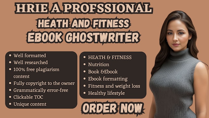 Gig Preview - Ghostwrite high quality mental health and fitness ebook