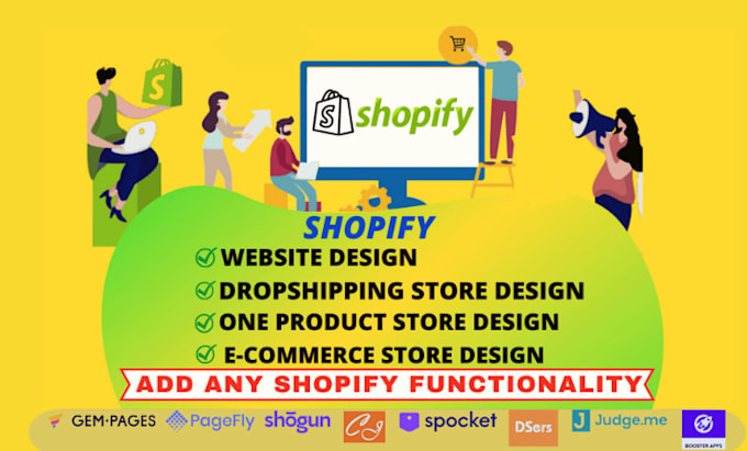 Gig Preview - Shopify website design, website redesign, blog, dropshipping store, wix redesign