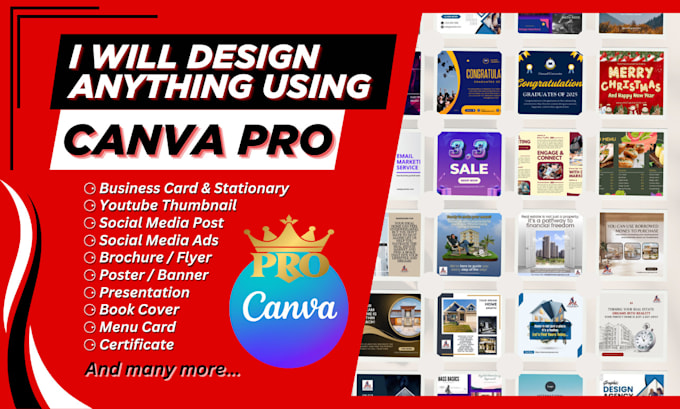 Gig Preview - Design anything using canva pro