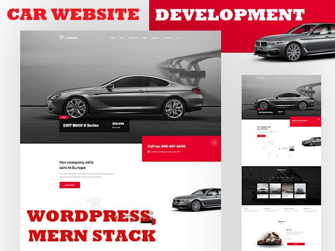 Gig Preview - Developer pro car rental dealearship and repair website